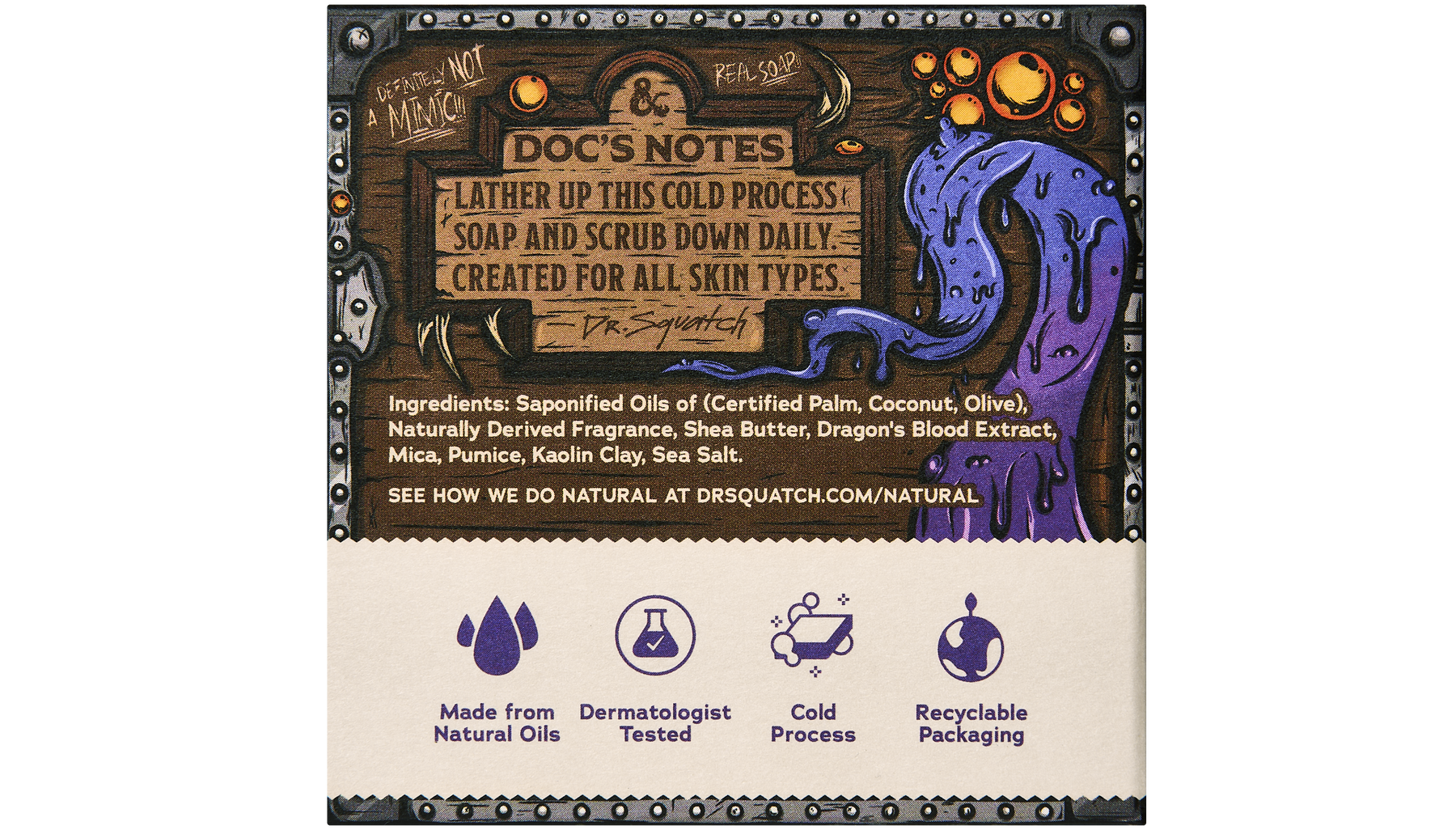 Dungeons & Dragons Mimic Bricc 3-Pack - Dr. Squatch Exclusive Limited Edition Bar Soap - Urban Hydration-Kit