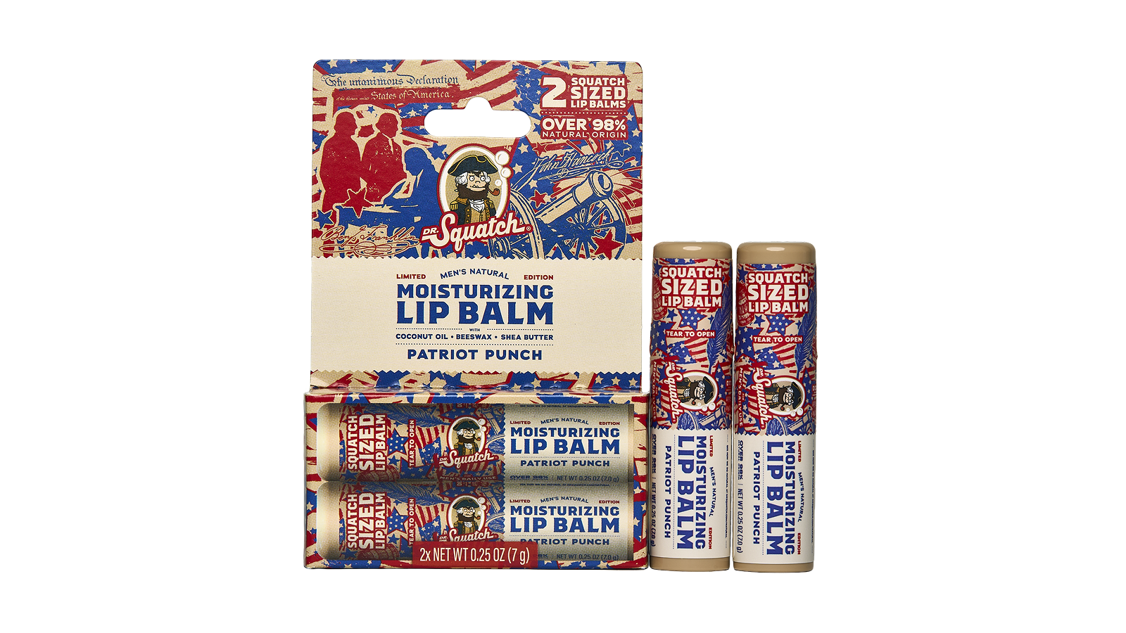 Patriot Punch Lip Balm 2-Pack - Morning Suds-Care