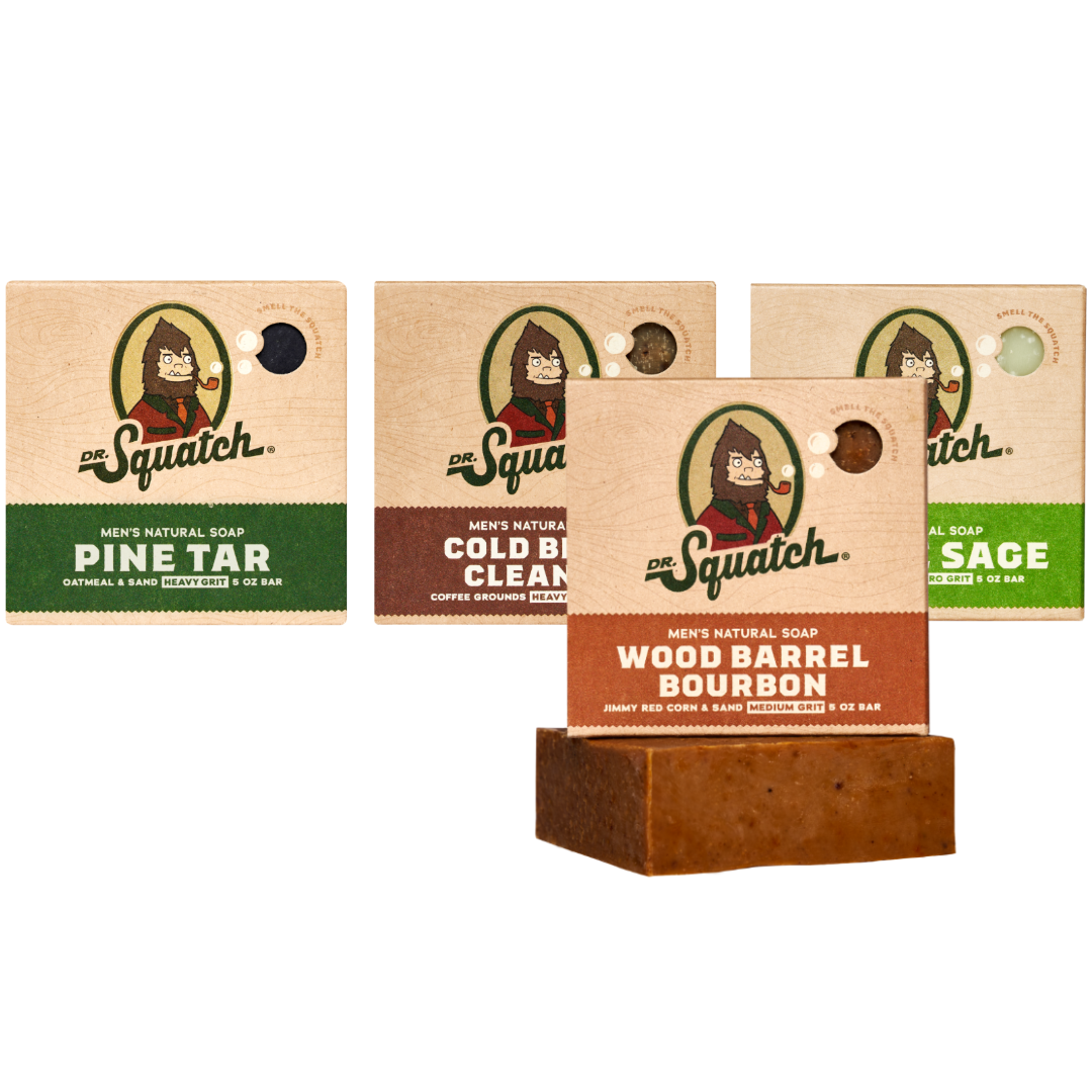 Woodsy 4-Pack Natural Bar Soap - On-the-Go Starter-Kit