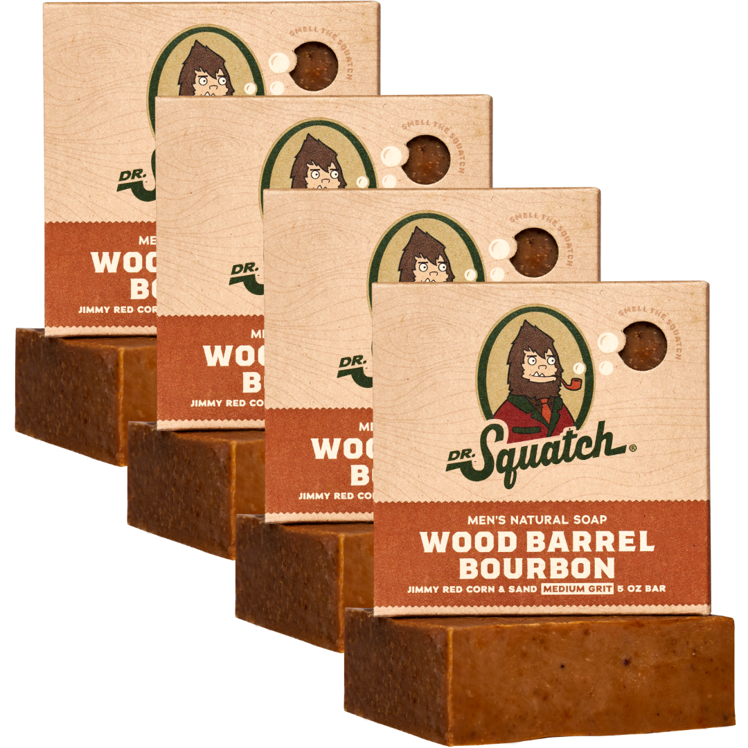 4-Pack Wood Barrel Bourbon Natural Bar Soap - Casual Bottle-Bundle