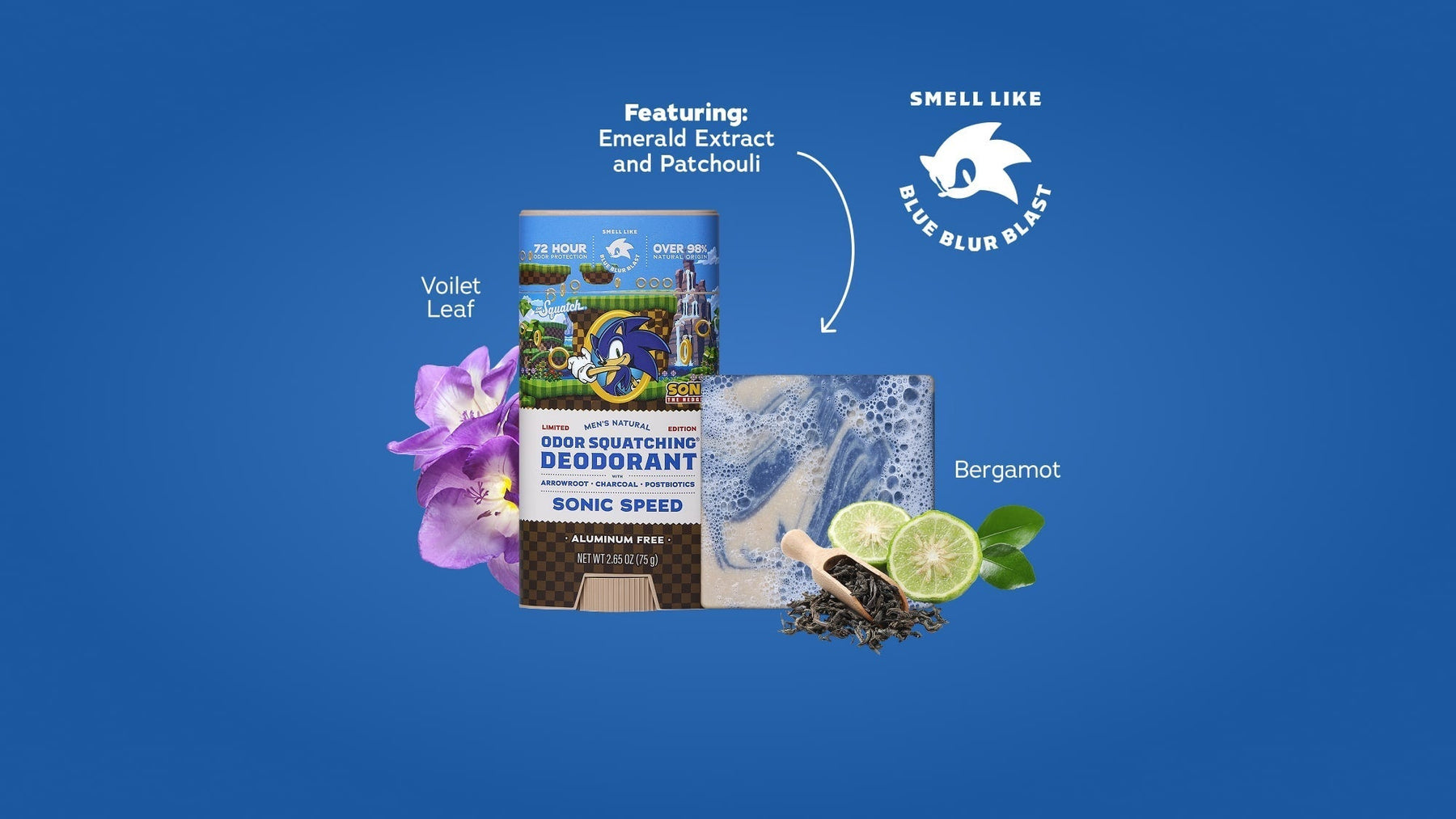 Sonic Speed Super Pack - Dr. Squatch Exclusive Limited Edition Bar Soap and Deodorant Bundle - Patio Bottle-Set