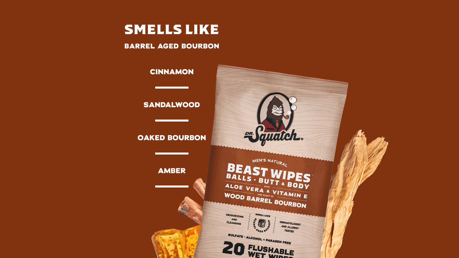 Wood Barrel Bourbon Wipes - Journey Easy-Grooming